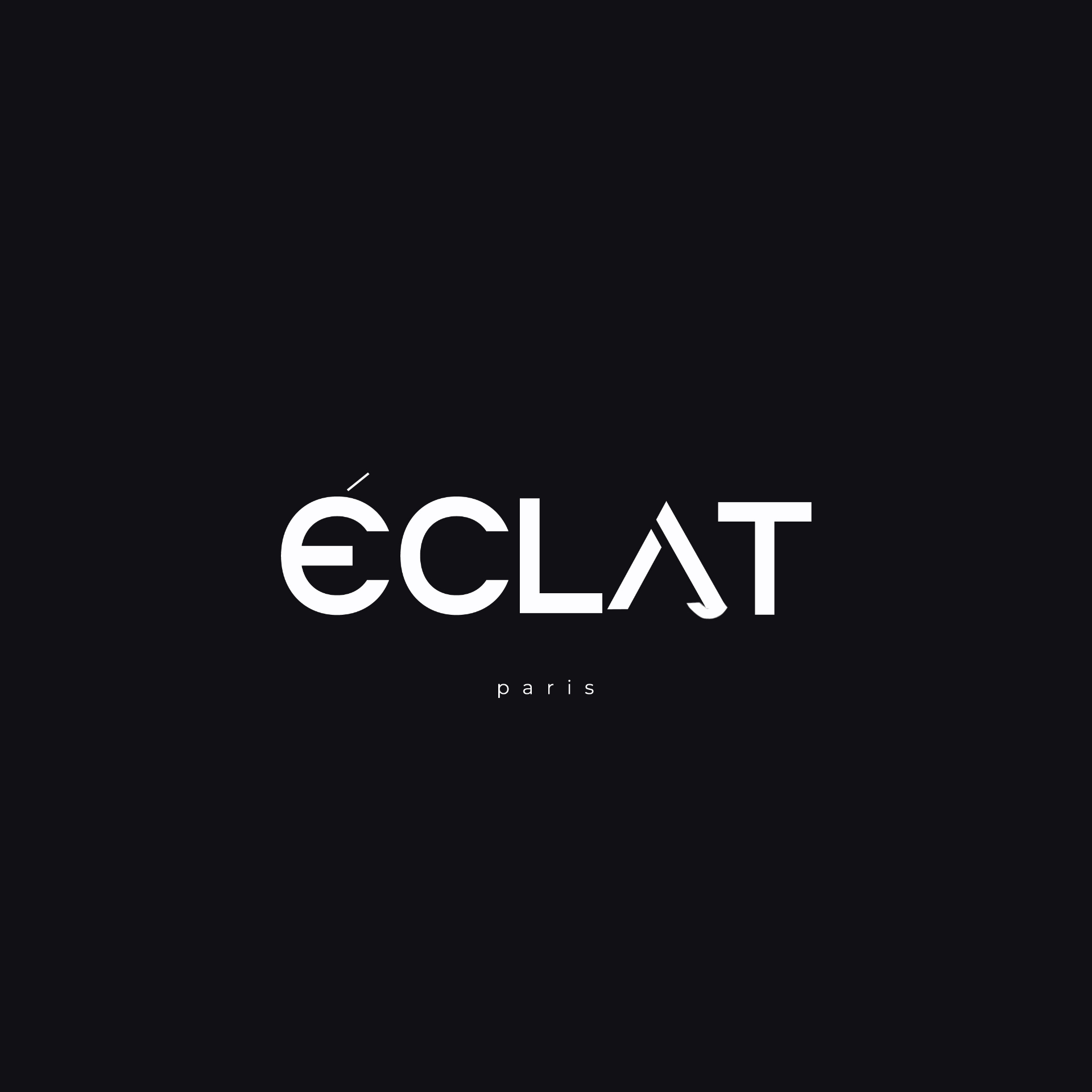 Éclat wordmark on noir