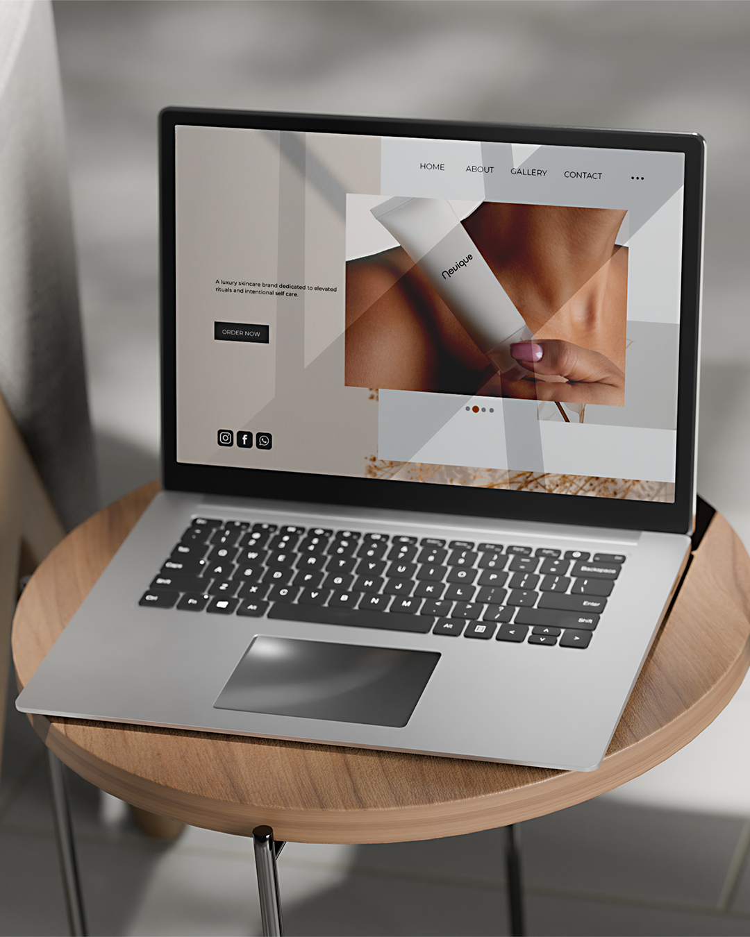 Nevique website mockup